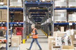 Image shows a D2C fulfilment services warehouse