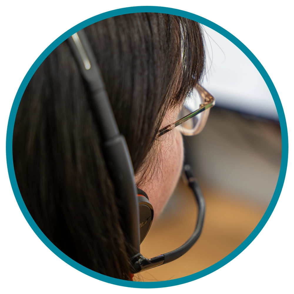 query handling service- close up of a headset