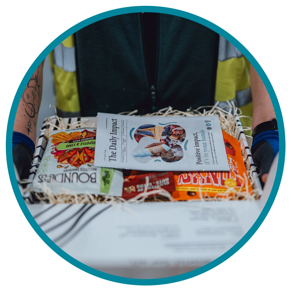 gift hamper services- gift hamper being put together