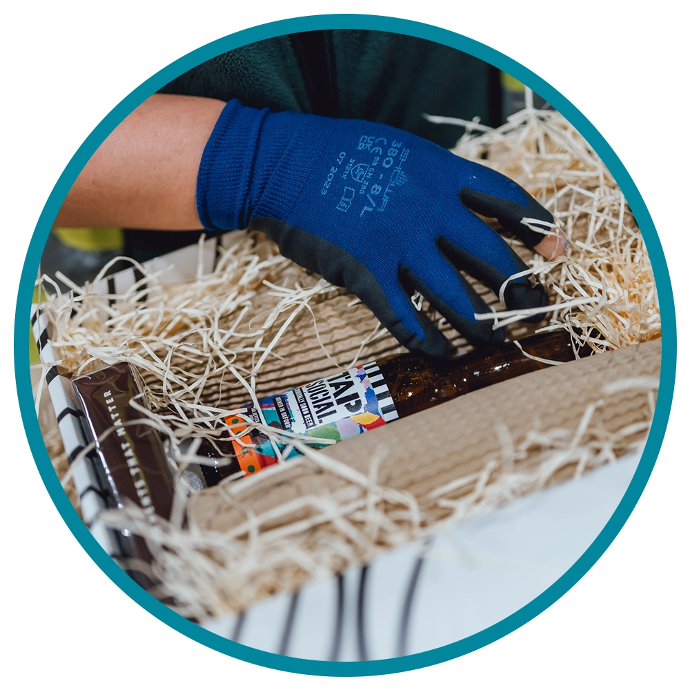 gift hamper services- bottle in gift hamper