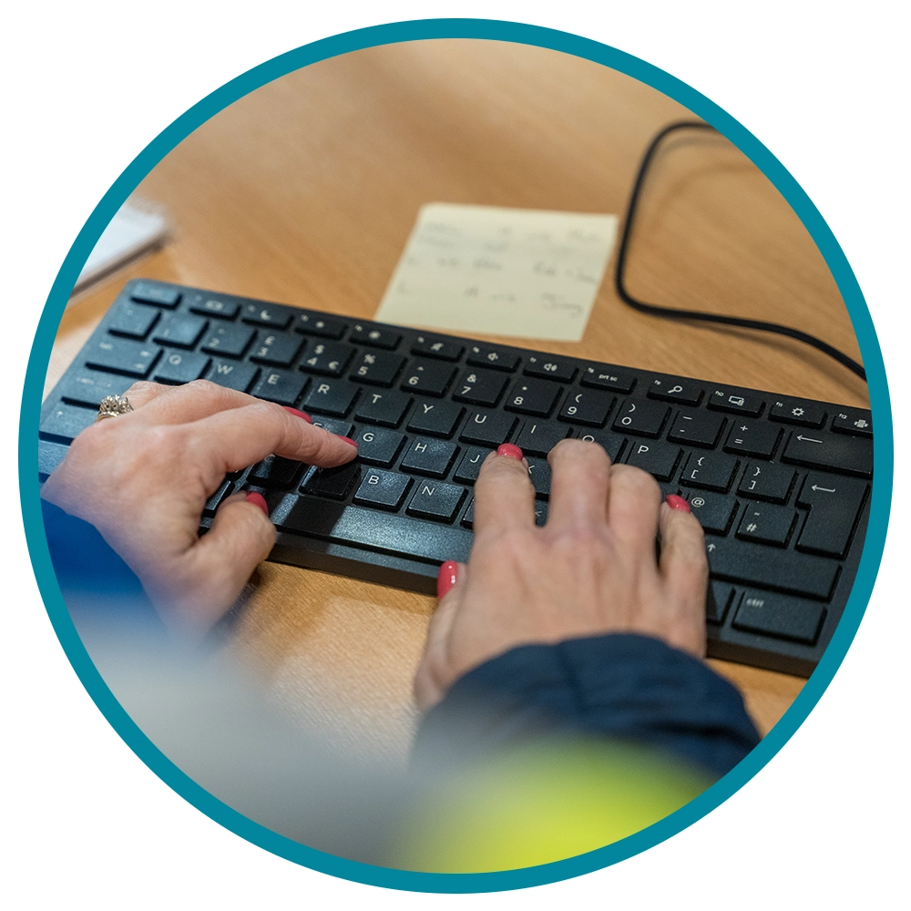 stock handling- typing on a keyboard