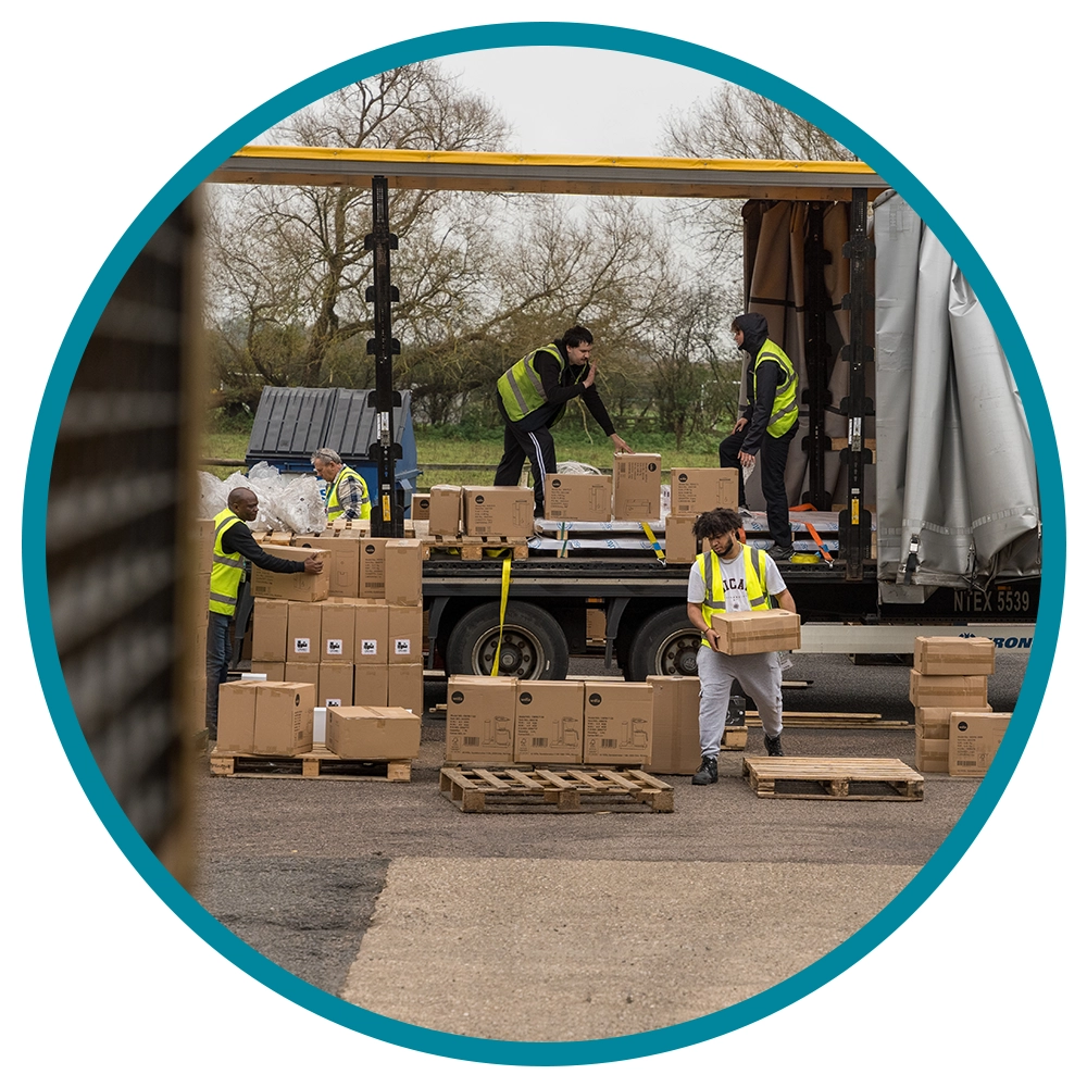 sustainable fulfilment- a lory being unloaded